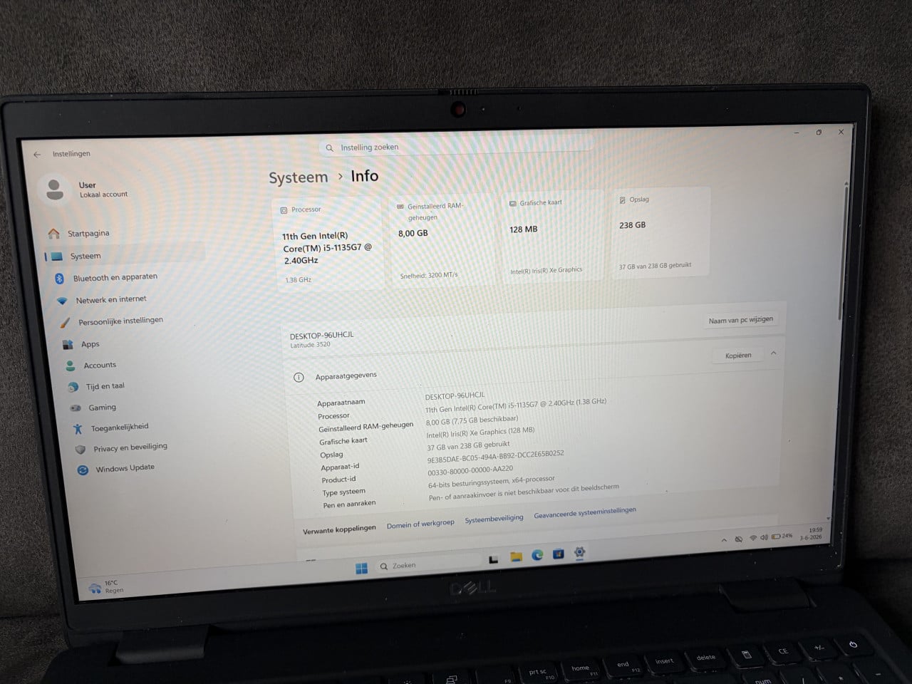 Dell Latitude 3520 |15,6" | Intel core-i5 | 256GB SSD | 8GB | Windows 11