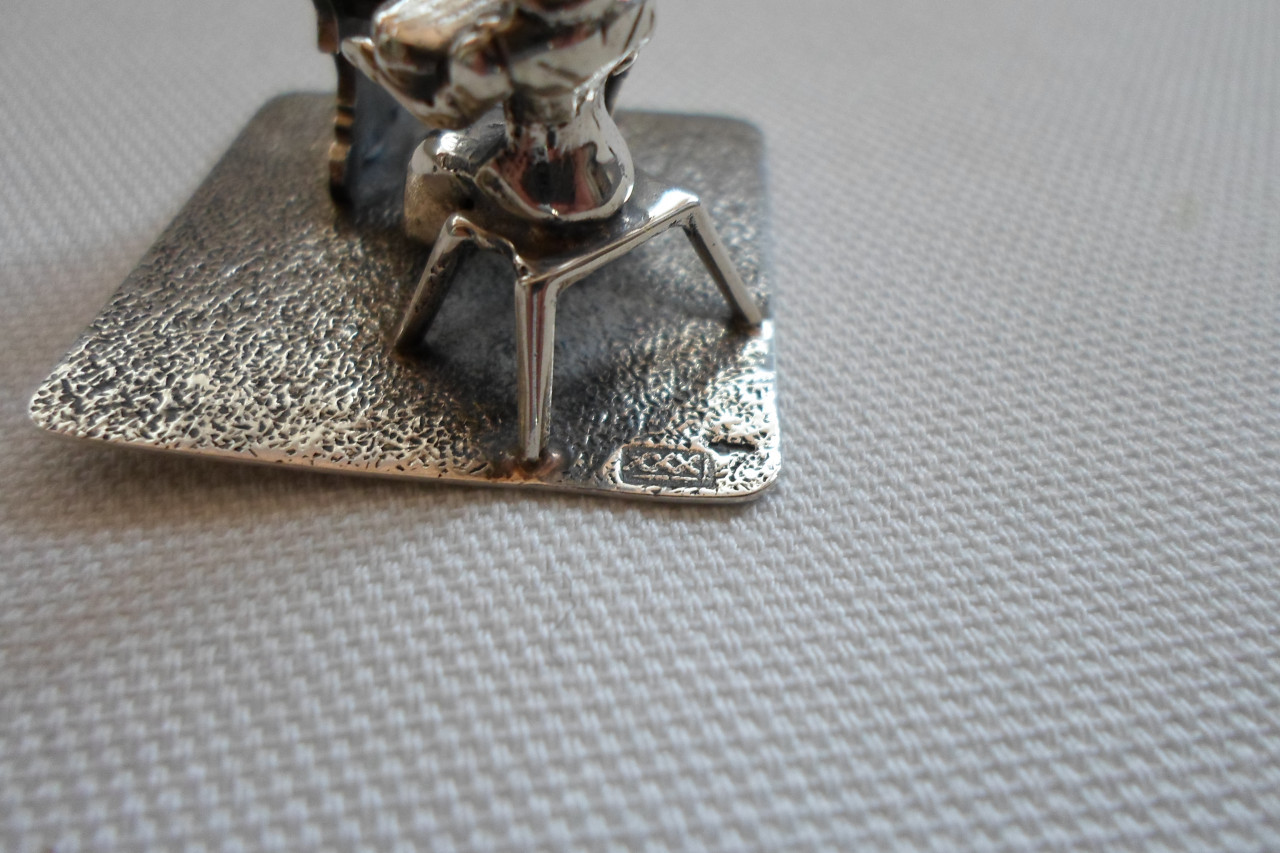 Zilver Miniatuur Vrouw Baby Wieg