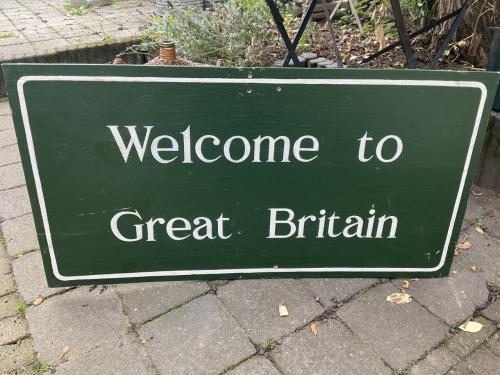 Welcome to Great Britain ( houten bord )