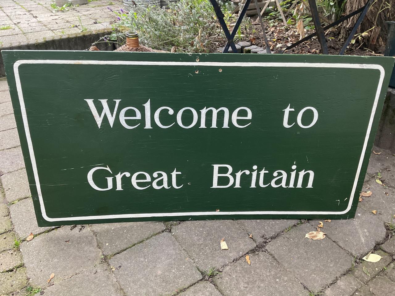 Welcome to Great Britain ( houten bord )