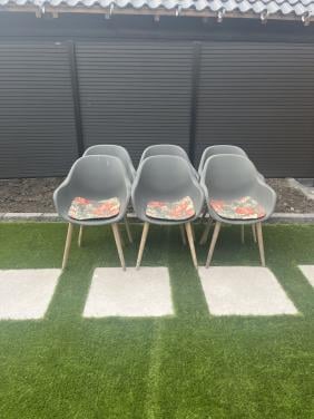 6 Kuipstoelen + kussens