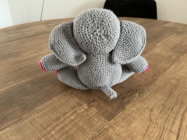 NIEUW: gehaakte knuffel OLIFANT (katoen) - 7,50