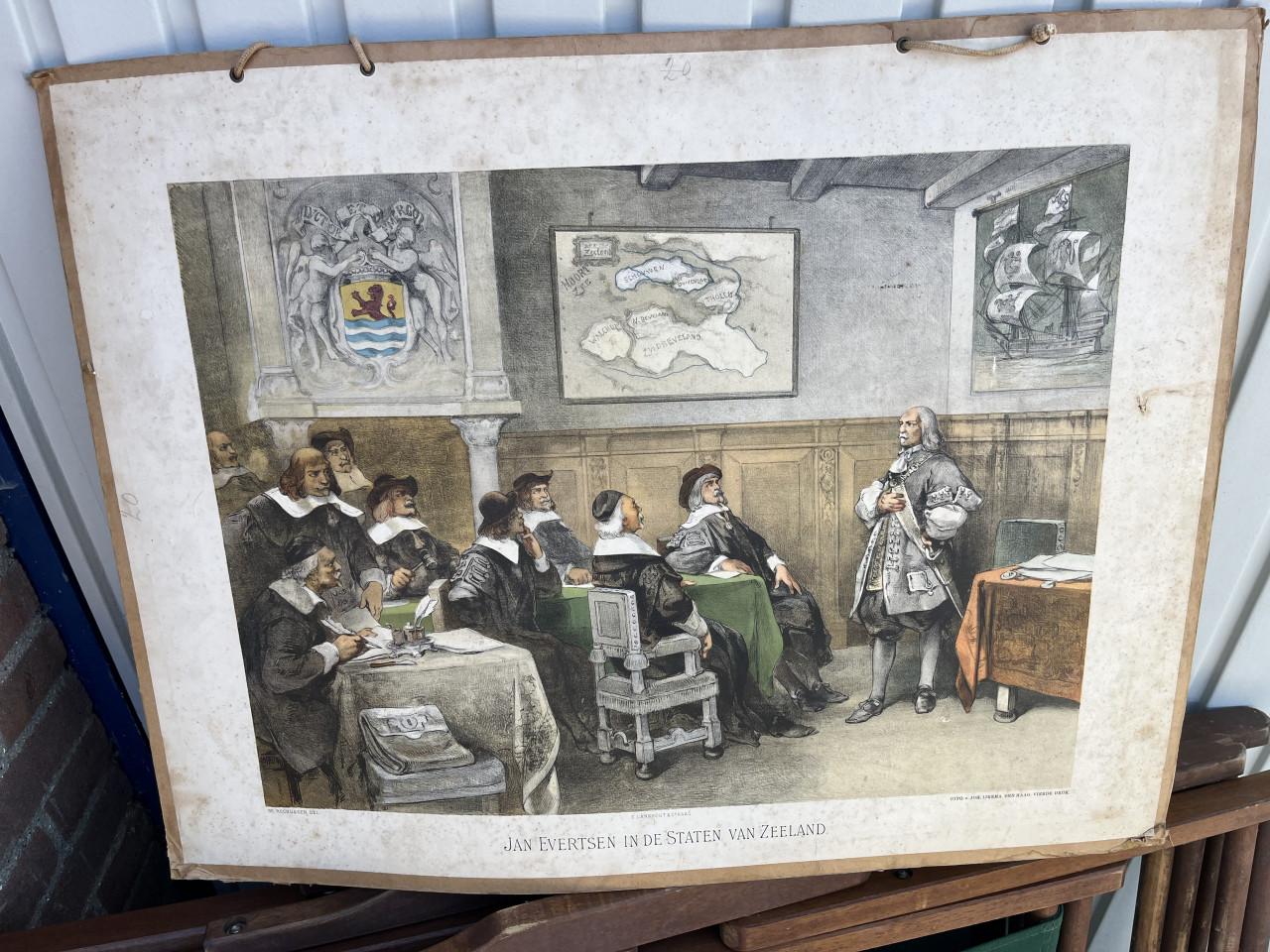 Schoolplaat Jan Evertsen in de Staten van Zeeland