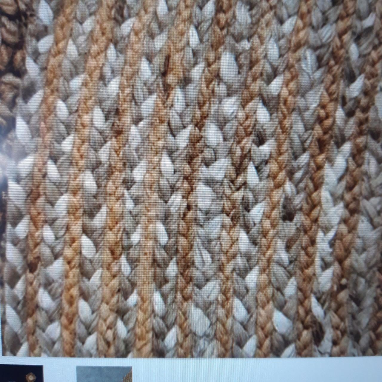 Vloerkleed Madras naturel jute, rond, doorsnede 180 cm.