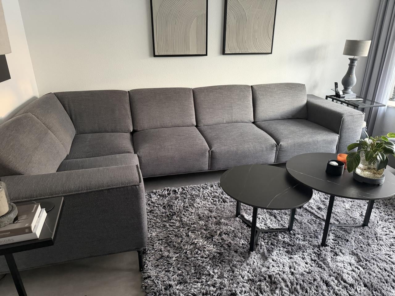 Hoekbank antraciet