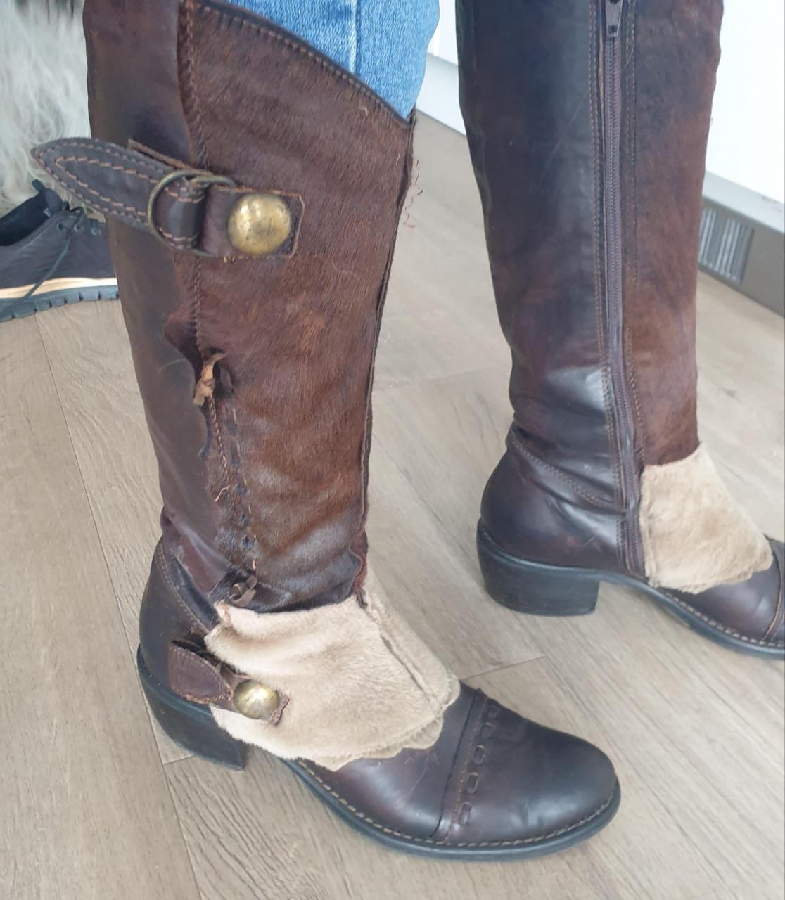 Dames leren Western cowboylaarzen handgemaakt en gekocht in Italie maat 39