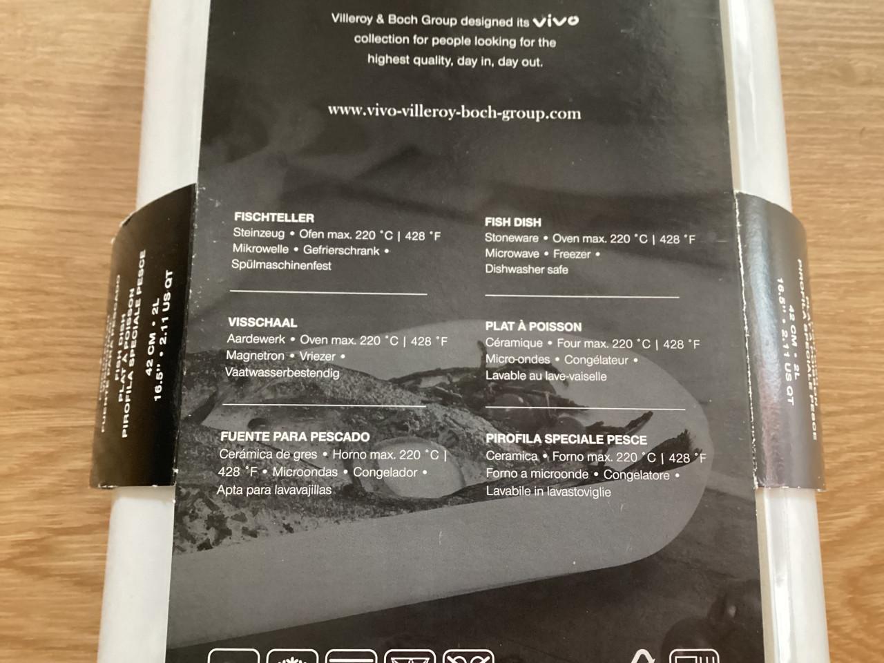 Vispan. Ovenschaal vis. Villeroy & Boch Vivo. NIEUW. Goes.