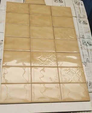 3035-271 Vintagelook tegels, donkergeel, 12x18 cm, van € 45,13 voor