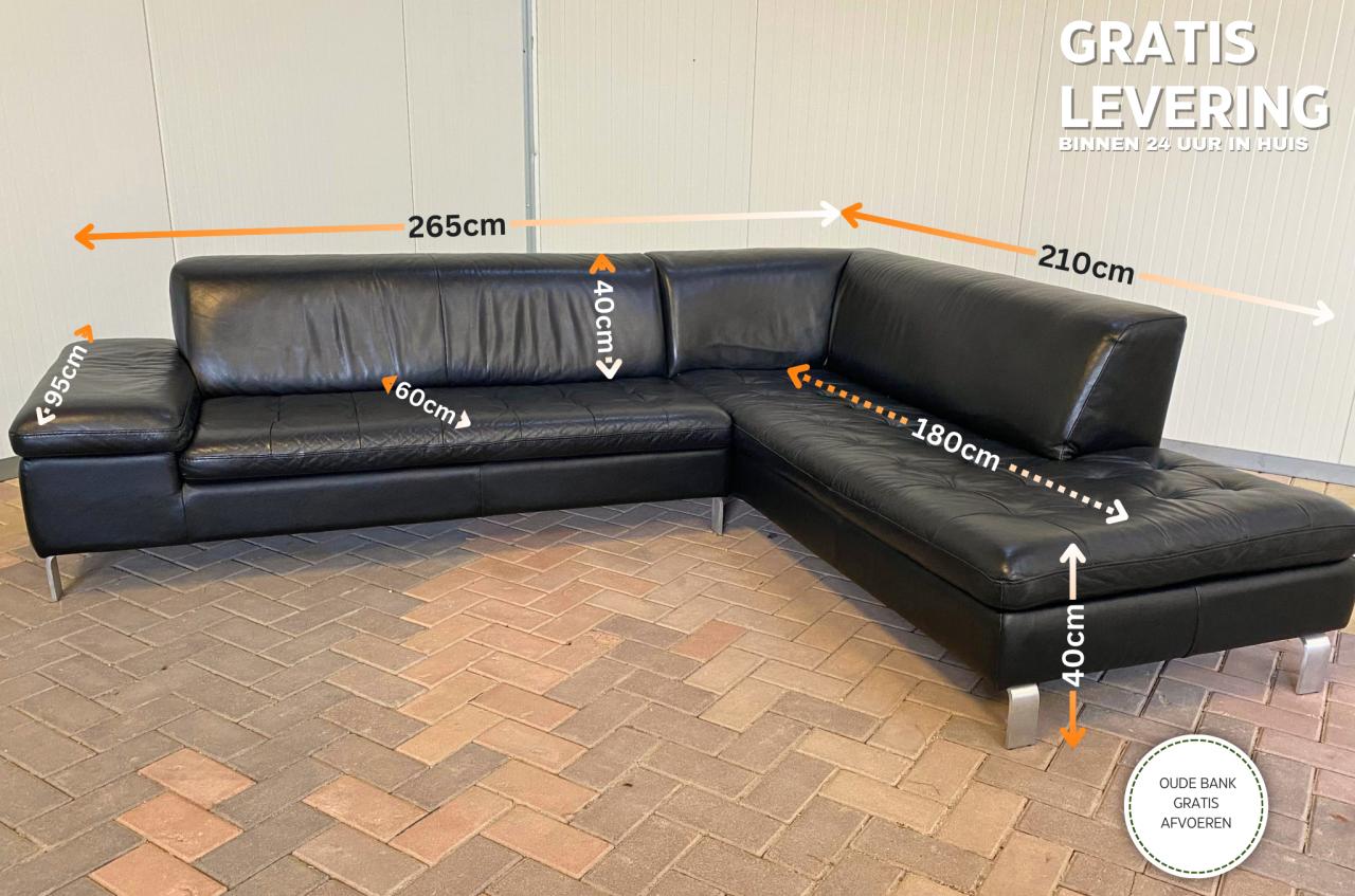 GRATIS LEVERING HEEL NL Calia Italia Echt Leer Hoekbank