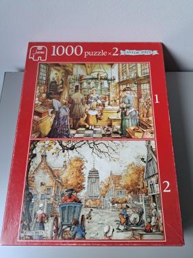 2 puzzels Anton Pieck in 1 doos van 1000 stukjes.