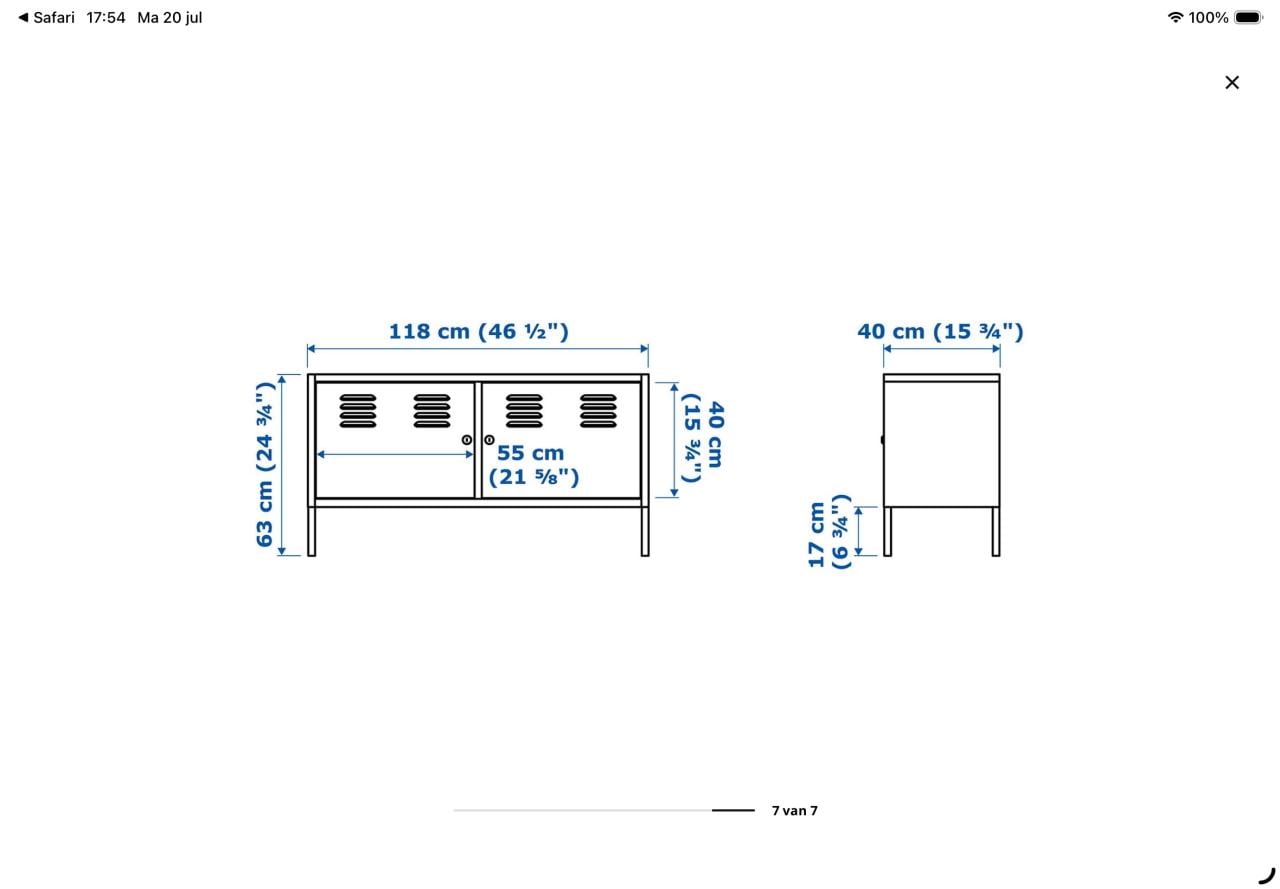 Ikea metalen kastje wit