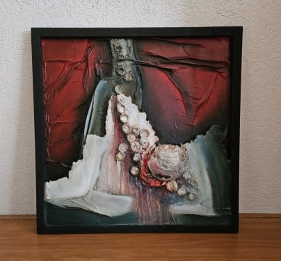 Kunstwerk 65x65 cm.