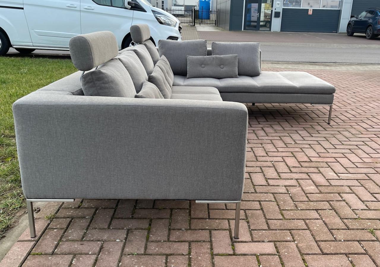 Montel grijze stoffen hoekbank– Gratis Levering NL