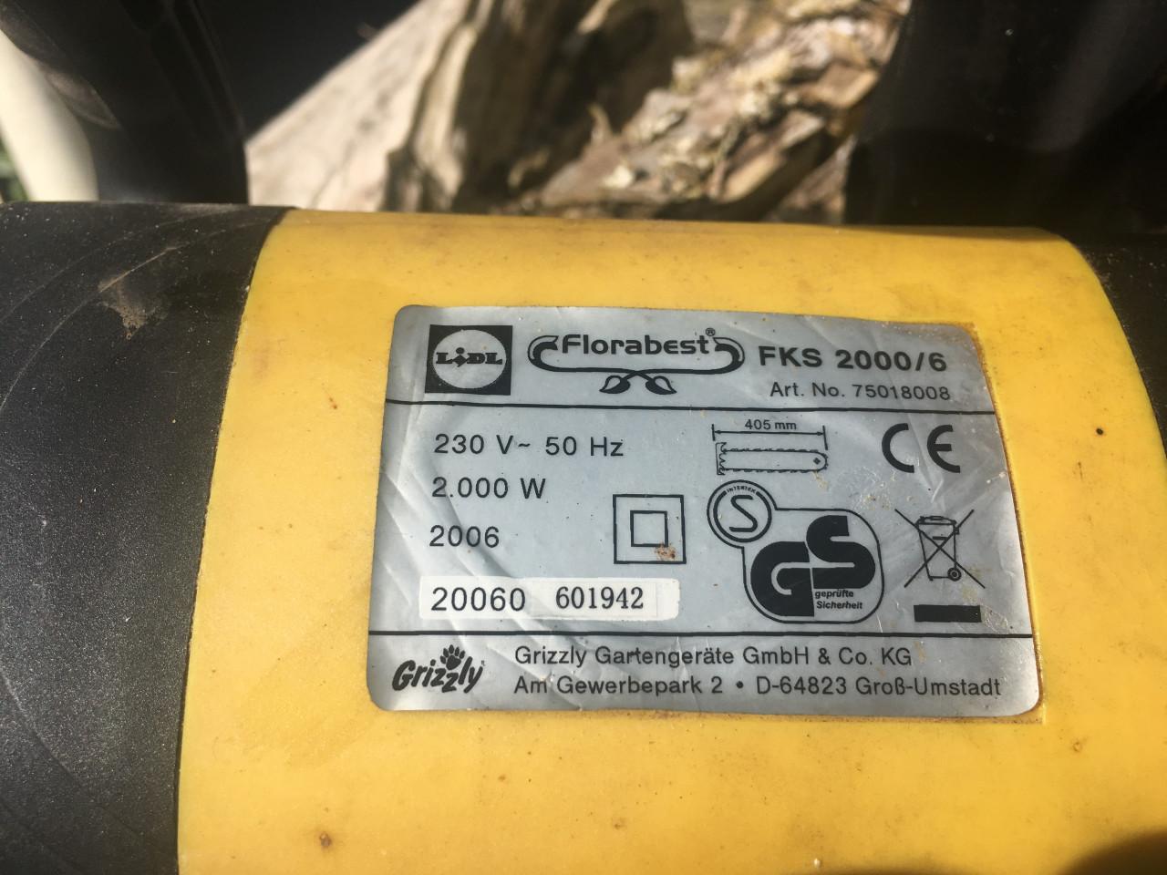 Elektrische kettingzaag florabest fks 2000/6 zaagblad 40 cm