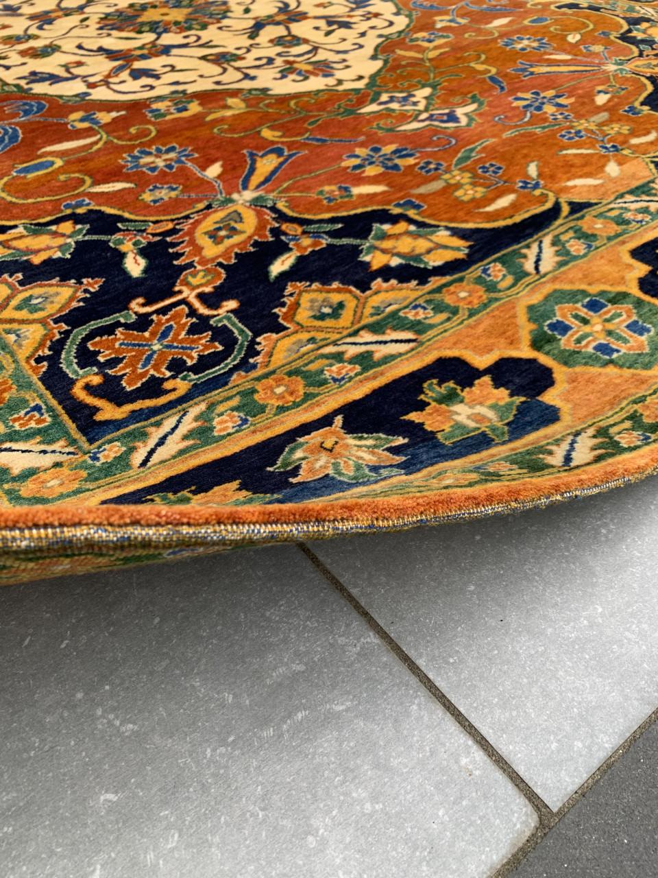 🧡Schitterend Sfeervol Kleurrijk Handgeknoopt Vloerkleed uit India🧡