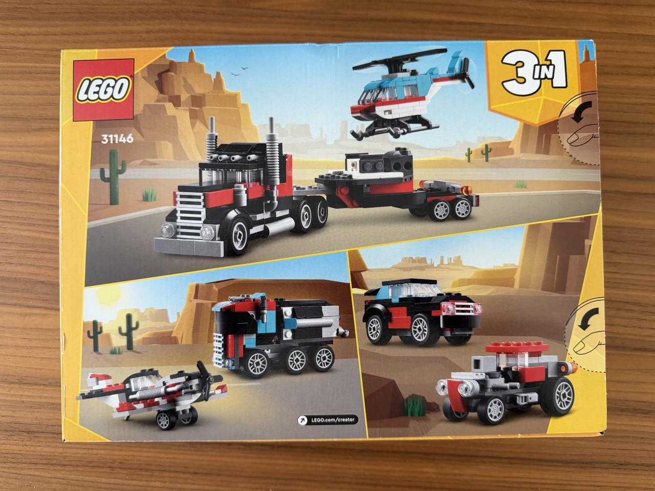 LEGO Creator 3-in-1 Truck met helikopter Auto en Vliegtuig Set 31146