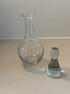 Wijn/decanteer-karaf met zware stolp H 23cm Bieden mag Doorsnee 11 cm