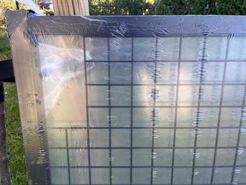 2x Zwart metalen enkeldeurs poort in fabrieksverpakking