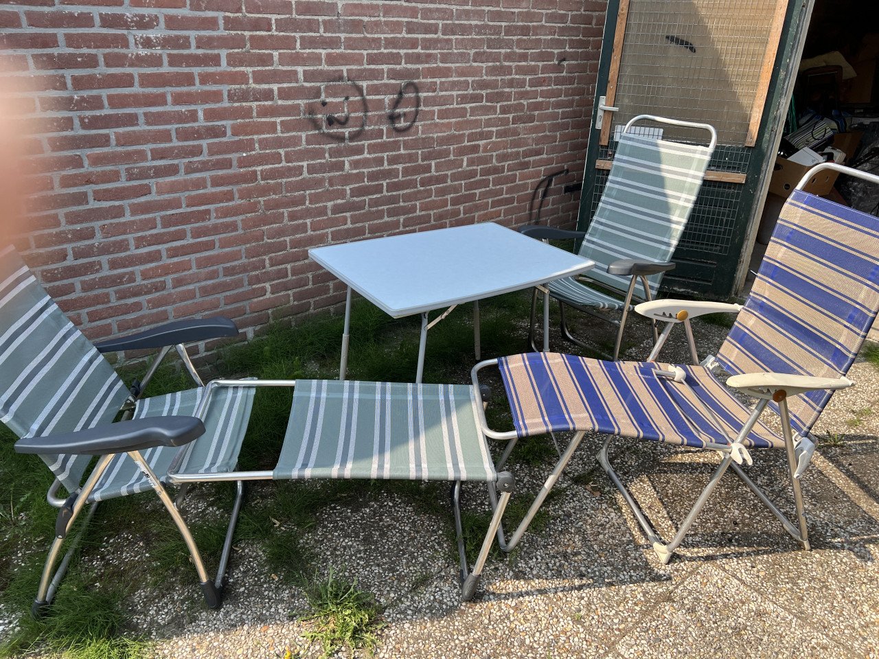 3x Crespo lichtgewicht en extra stevige standenstoelen / kampeerstoelen