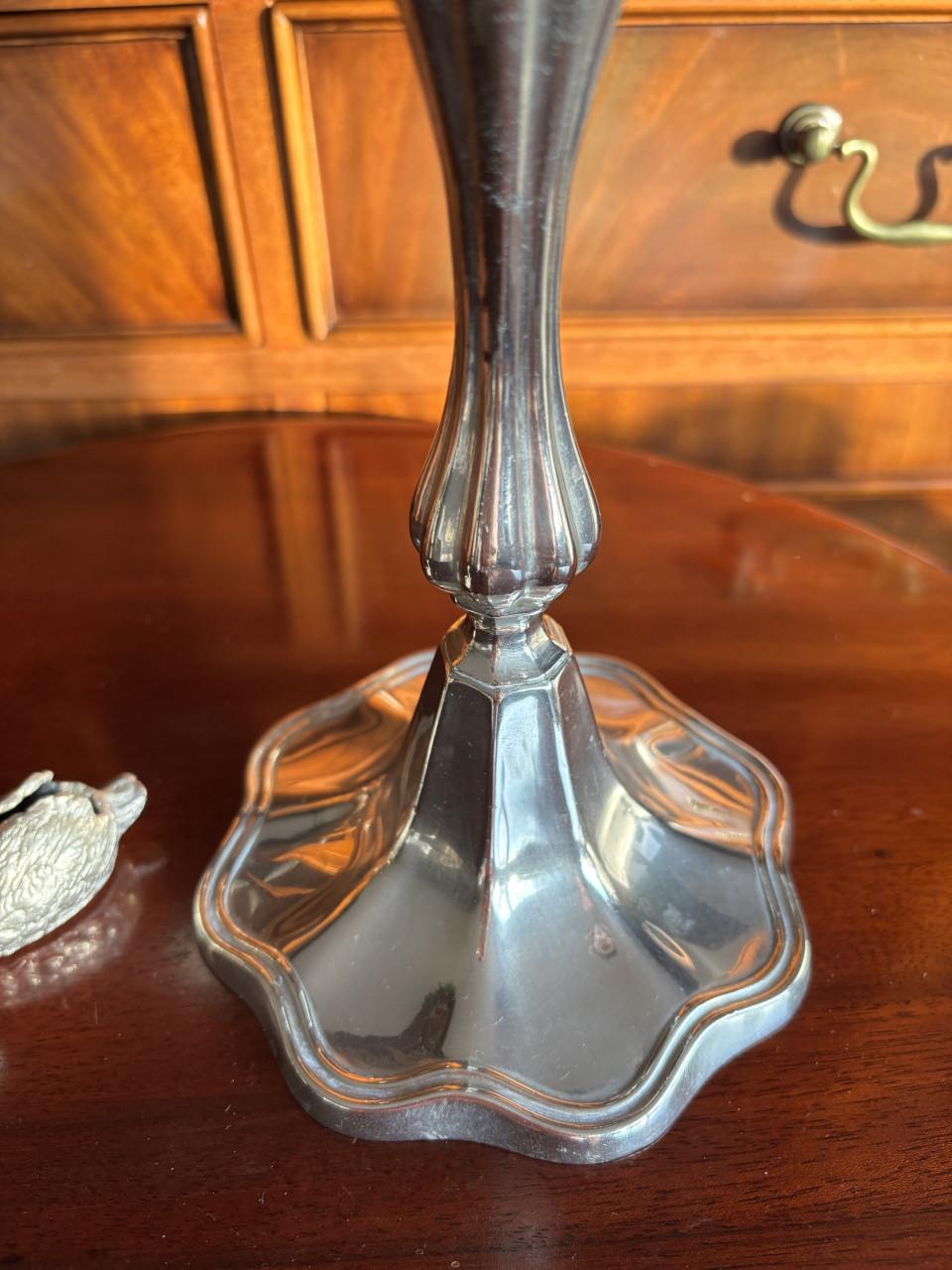 MOOIE BAROKKE KANDELAAR VAN BERNDORF ALPACCA