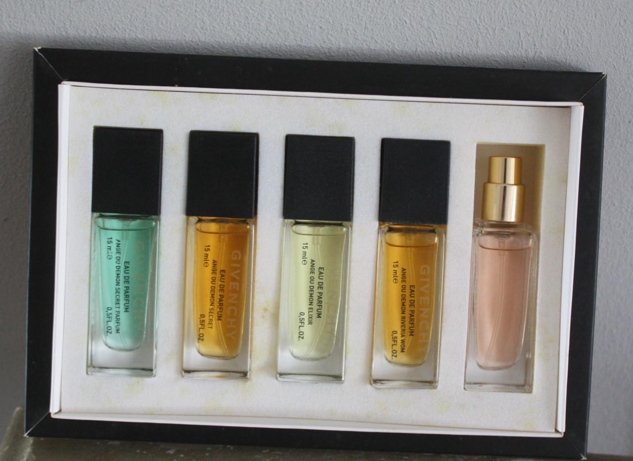 Parfum set met 5 geurtjes givenihy  1 dopje mist