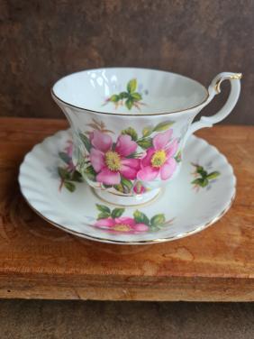 Royal Albert Prairie Rose theekop en schotel