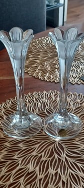 Set van 2 kandelaren van France Cristal d'Argues 24% lood christal.