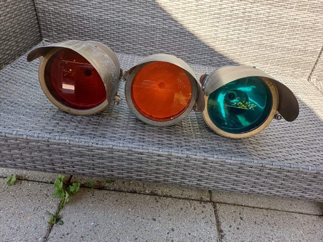 Oud antiek stoplicht