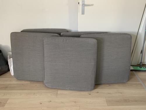 Lounge zitkussens 5 stuks grijs, maat 73 x 73 cm.