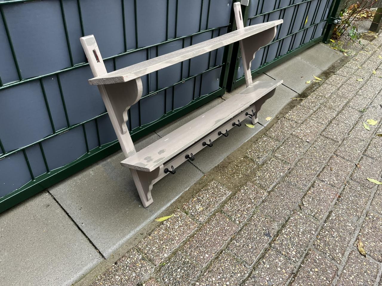 Wandkapstok Brocante 6 haken grijs