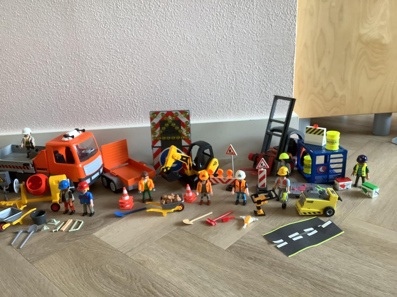 Partij Playmobil van 9 sets bouwvakkers