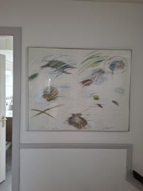 Originele tekening van Minno Banning van het strand