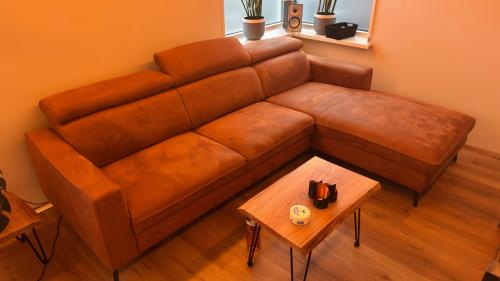 Xooon 3-zitsbank cognac bruin met longchair
