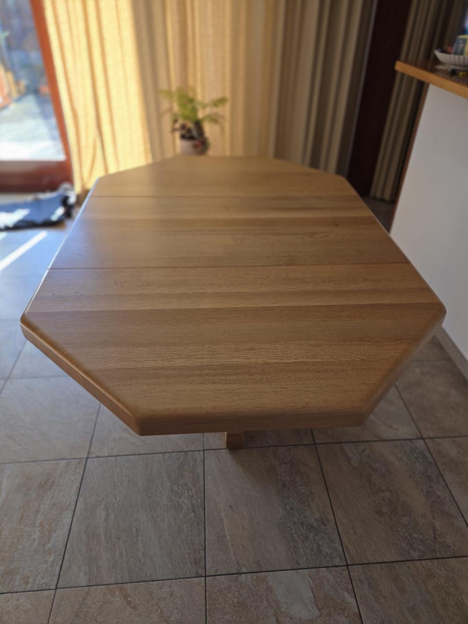 8 Hoek Licht Eiken eettafel verlengbaar