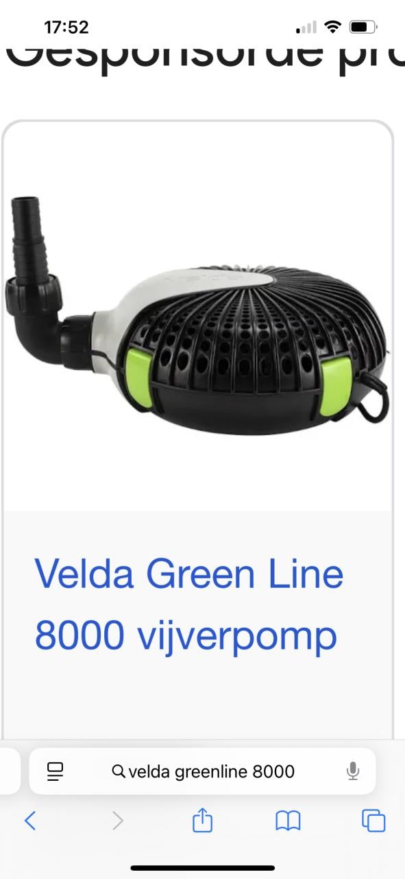 Te koop velda greenline 8000 sterke en zuinige Vijverpomp en 8000 lpu