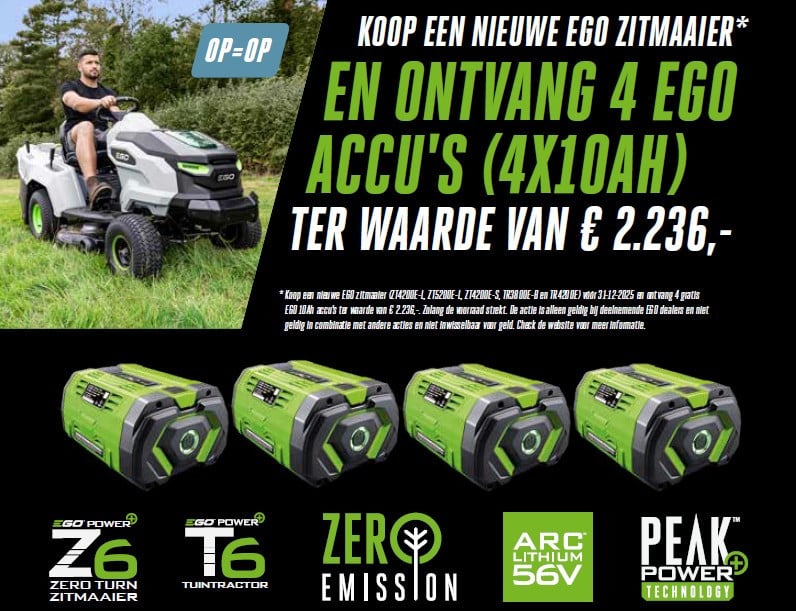 EGO zero turn zitmaaier 107cm met stuur