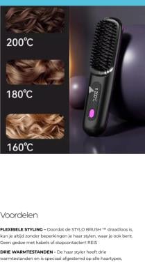 Draadloze haarstyler Stylo Brush