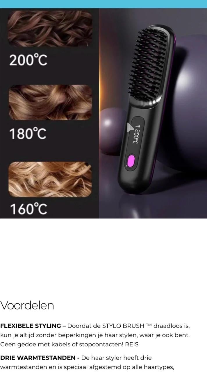 Draadloze haarstyler Stylo Brush