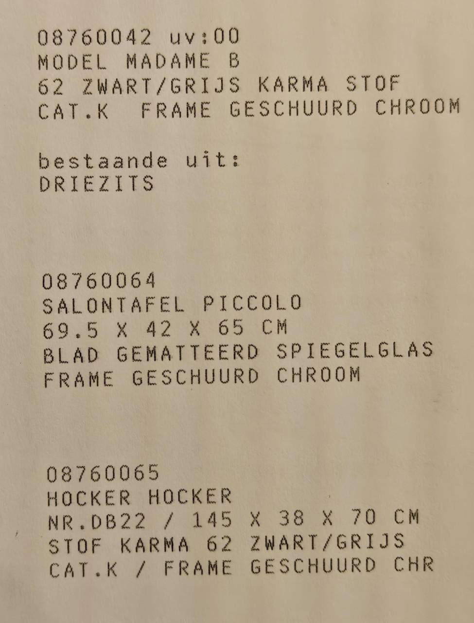 3 zits bankstel Harvink model Madam B, incl hocker en salontafel