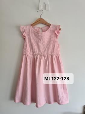 Licht roze jurkje met broderie  Maat 122-128