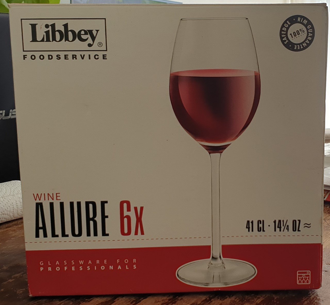 6 grote ranke Libbey Allure wijnglazen 41 cl 24 cm hoog in doos
