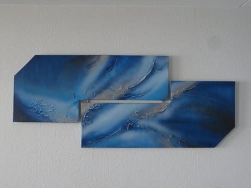 " Blue " prachtig Acryl 2 luik, creatie van Jacky Phoenix