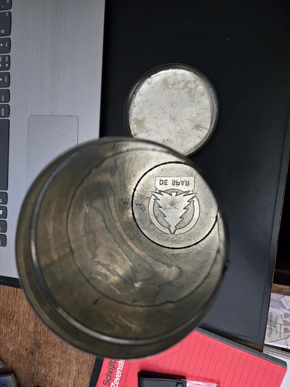 Vintage Spar jubileum beschuitblik uit 1957,