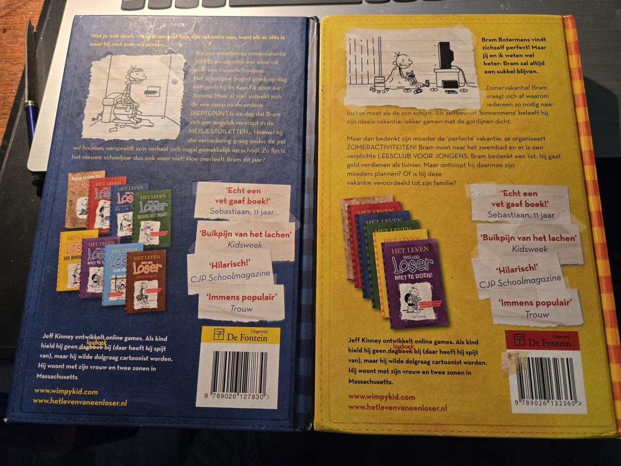 Twee boeken uit de serie Het leven van een Loser van Jeff Kinney