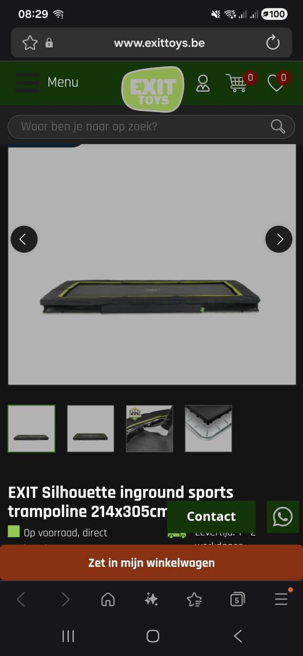 Trampoline inground 214x305cm + afdekhoes