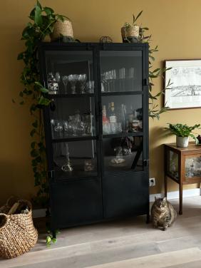 Zwarte metalen industriële kast