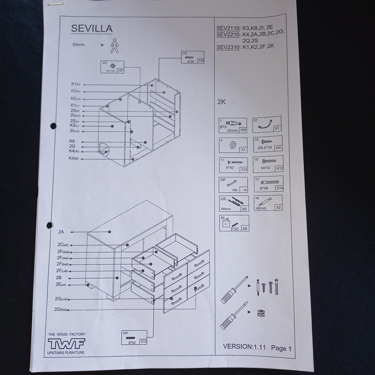 TWF Sevilla commode met 6 laden!