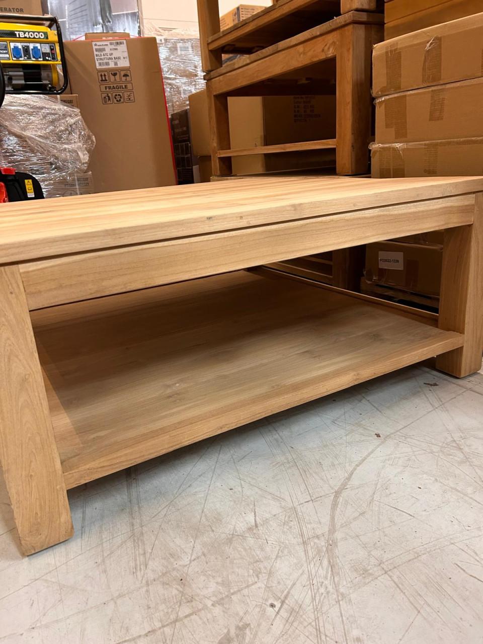 Vierkante Teak Salontafel 110X110X48cm