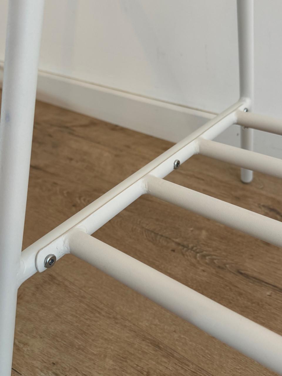 Stalen kledingrek, wit, poedergecoat, stevig, 110 x 155 x 50, top staat