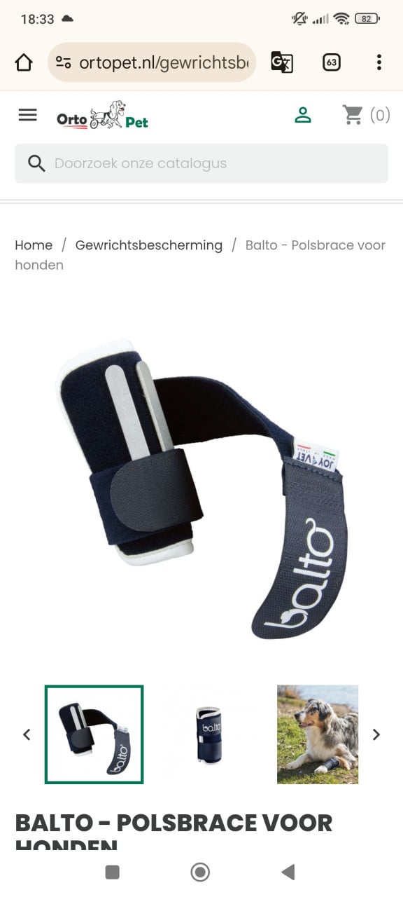 Brace hond maat M
